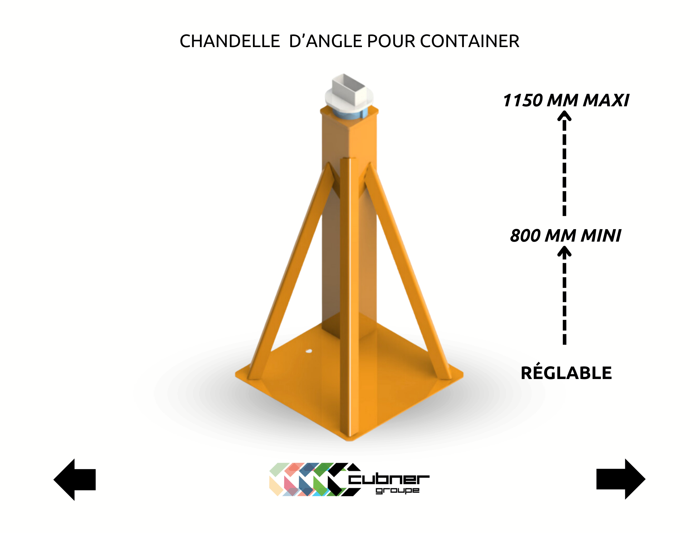 Pack 6 chandelles de levage pour conteneur maritime dry ou reefer frigorifique