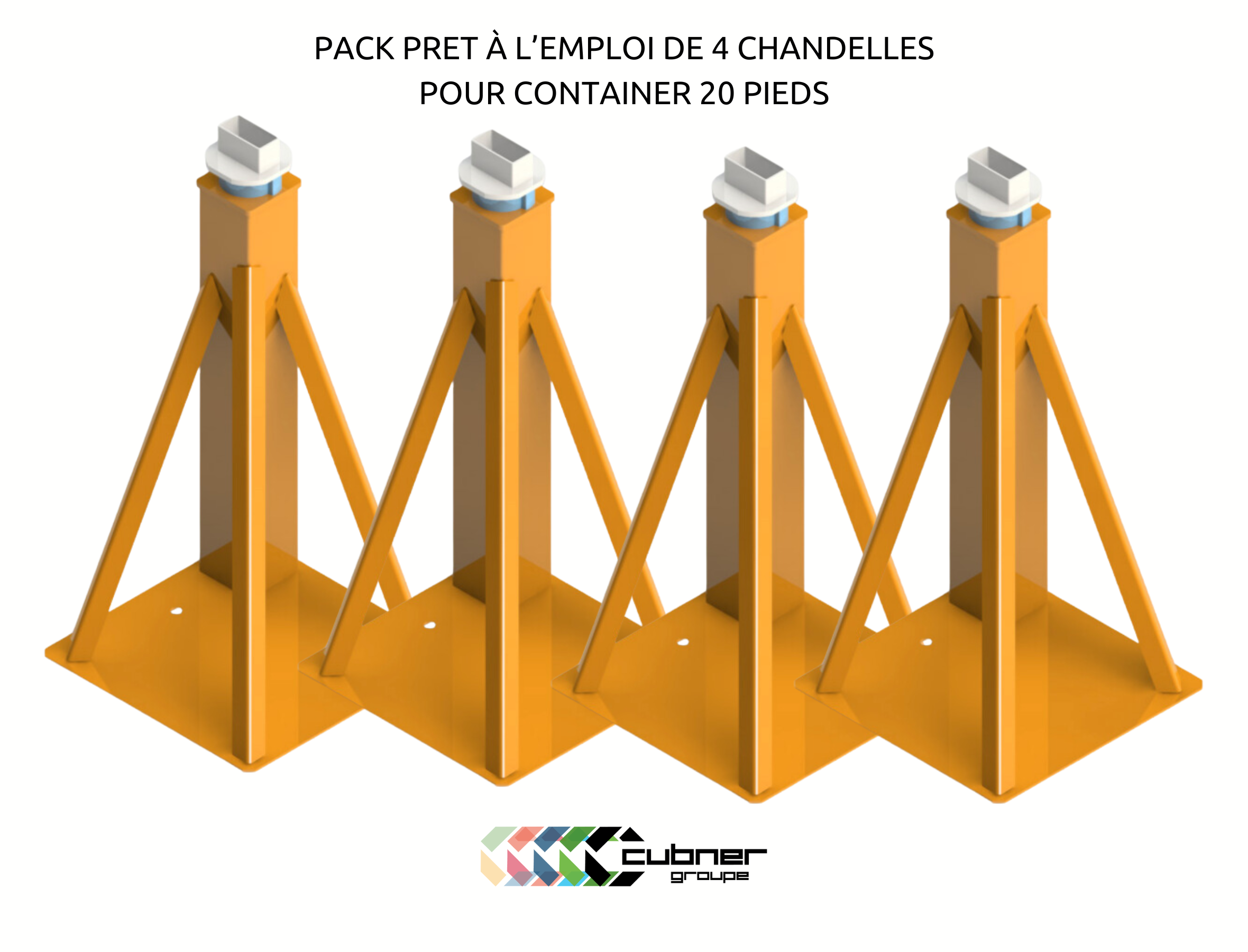 Pack 4 chandelles pour conteneur maritime dry ou reefer frigorifique