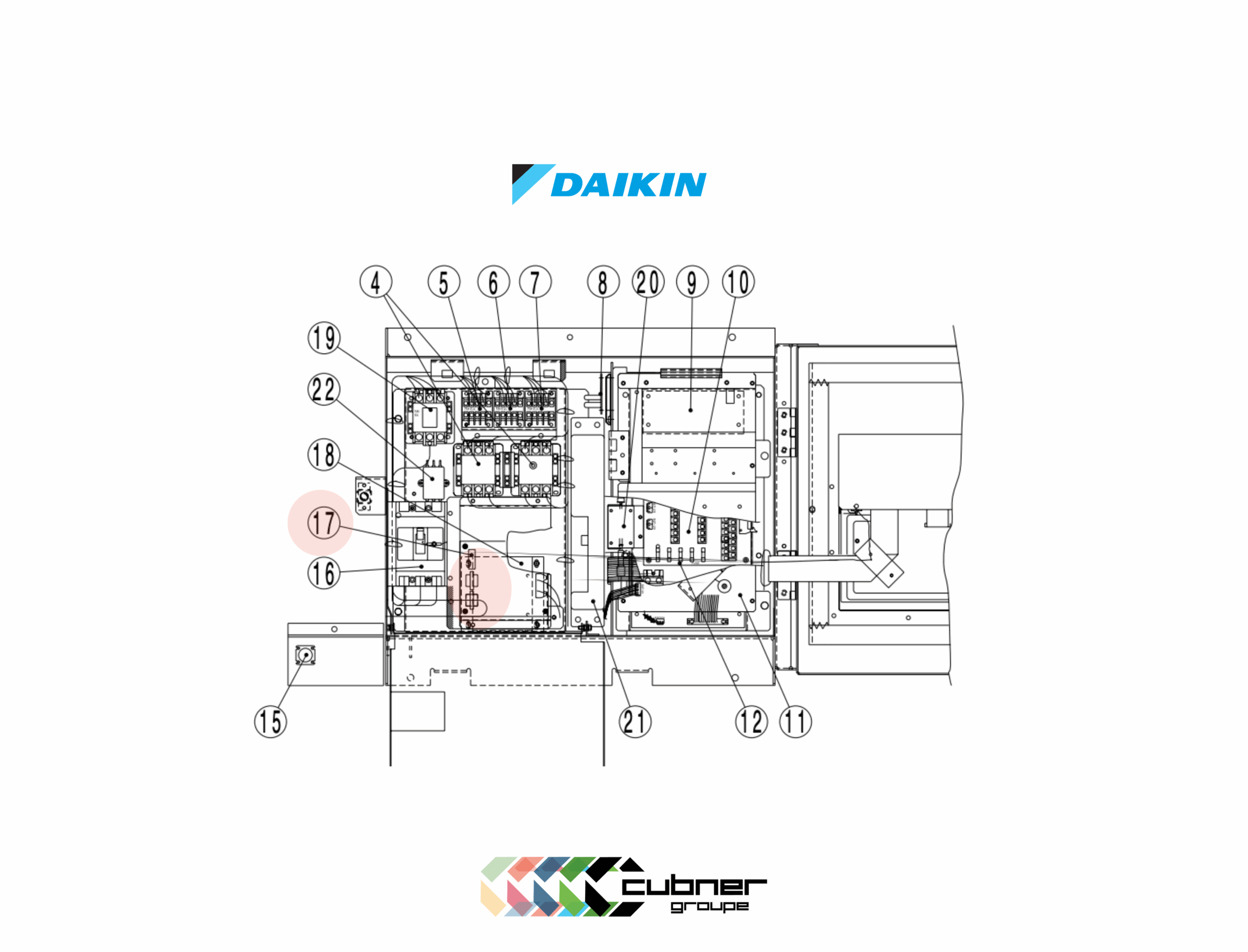 Pièce Daikin EC9756-3 10HP Single PT and CT Board reefer conteneur frigorifique (2)